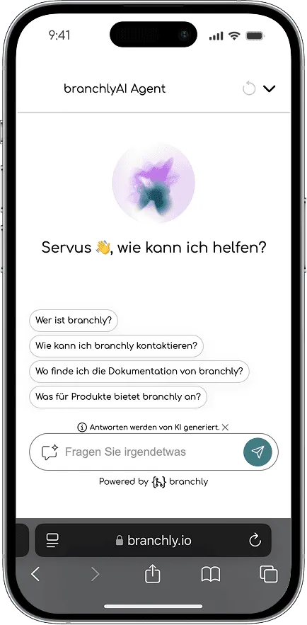 branchly Chatbot Dashboard Ansicht