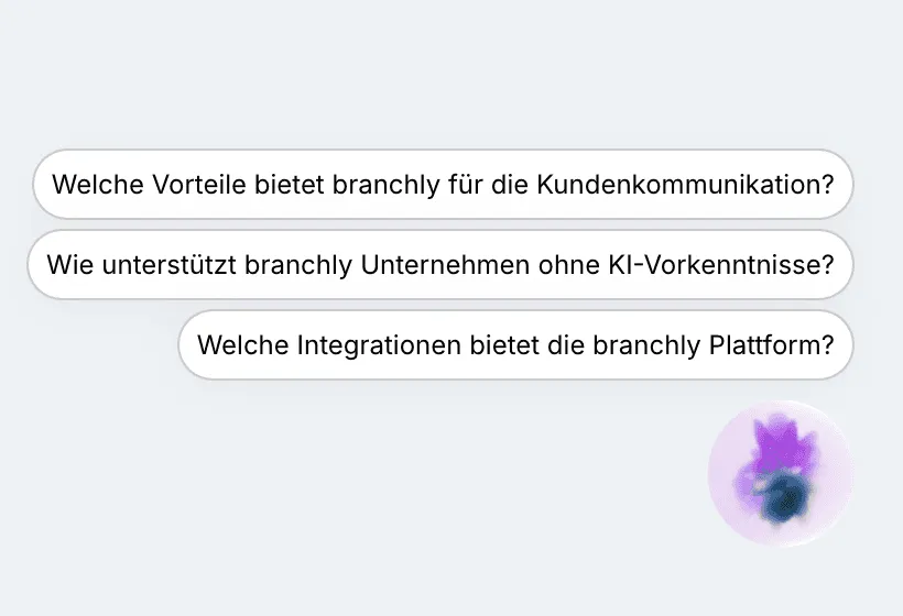 Dynamische & Seitenspezifische Fragevorschläge.
