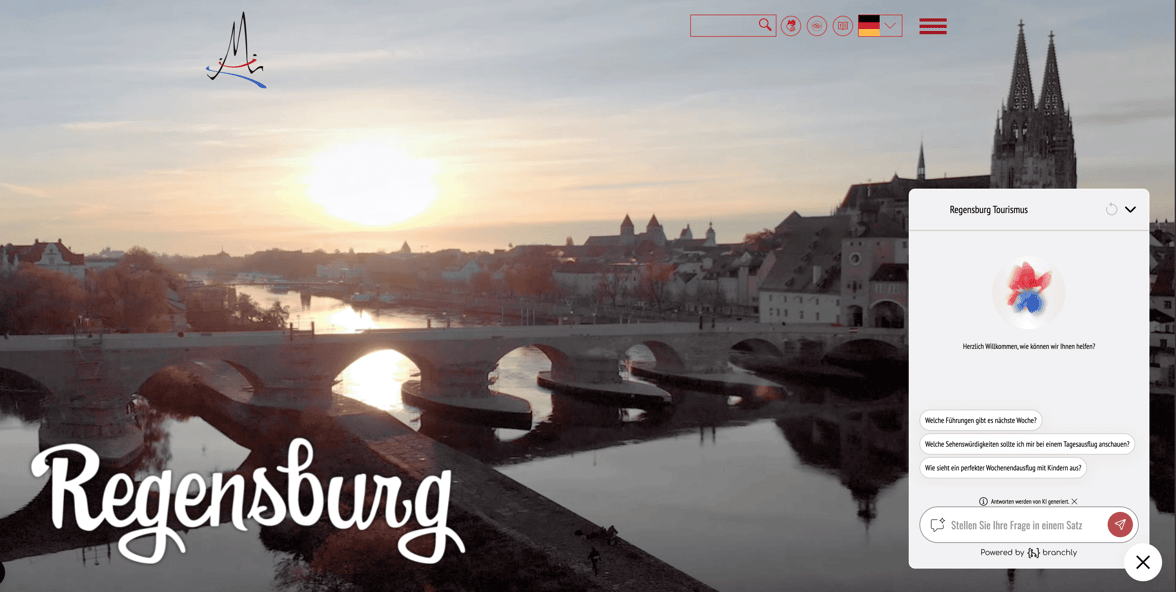 KI-basierte Kundenkommunikation: branchly und Regensburg Tourismus