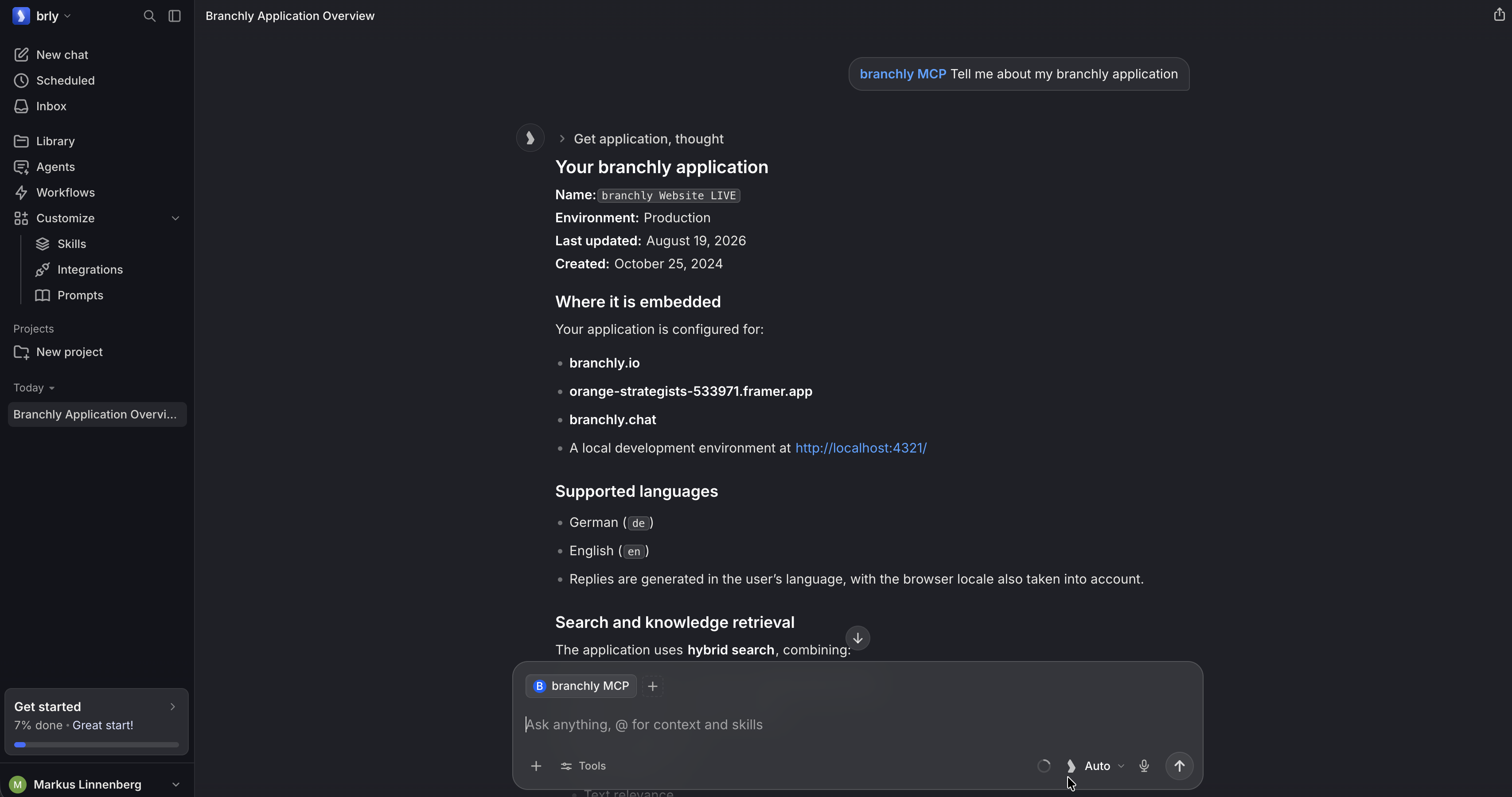 Chatten mit dem branchly MCP in Langdock